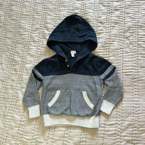 Cat & Jack boys hoodie size XS. Navy with stripes. Preppy style.